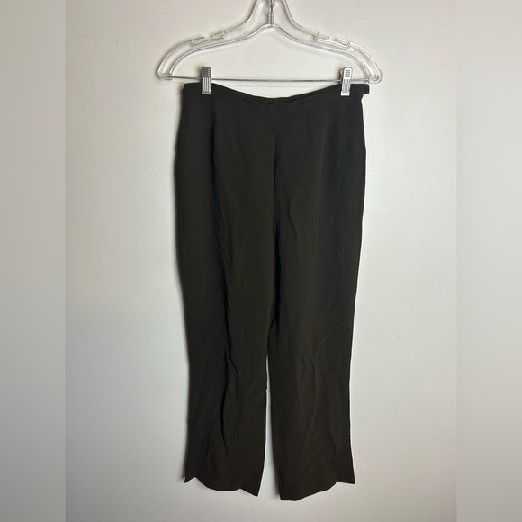 Lafayette 148 Dark Brown Wide Pants Old Money Size 6 Pull on Zipper - Picture 1 of 12